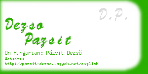 dezso pazsit business card