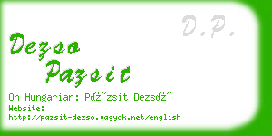 dezso pazsit business card